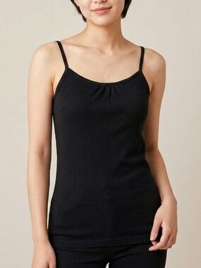 Ladybird black knit spaghetti strap tank top size small